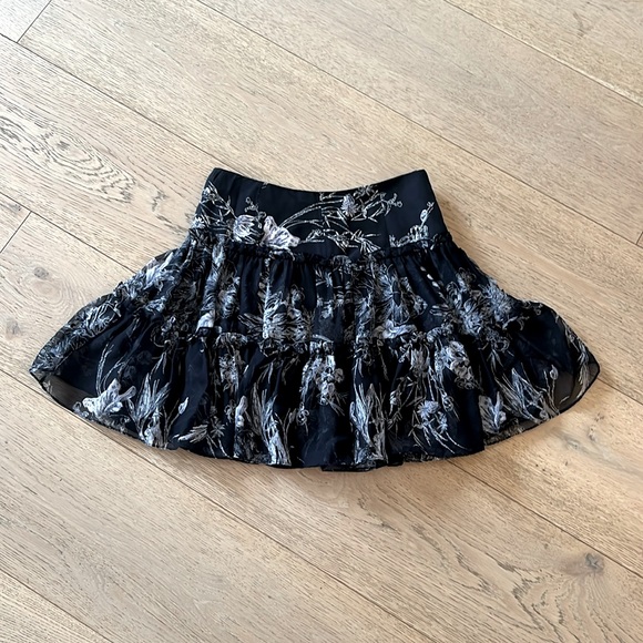 Cinq a sept mini skirt, navy floral, 2 - Picture 1 of 2